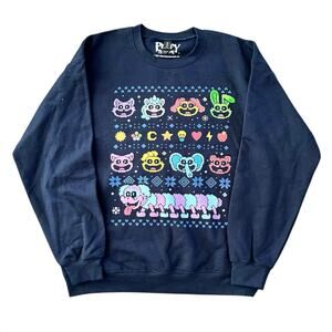POPPY PLAYTIME CatNap DogDay Navy Blue Sweatshirt LARGE Unisex Mob Entertainment